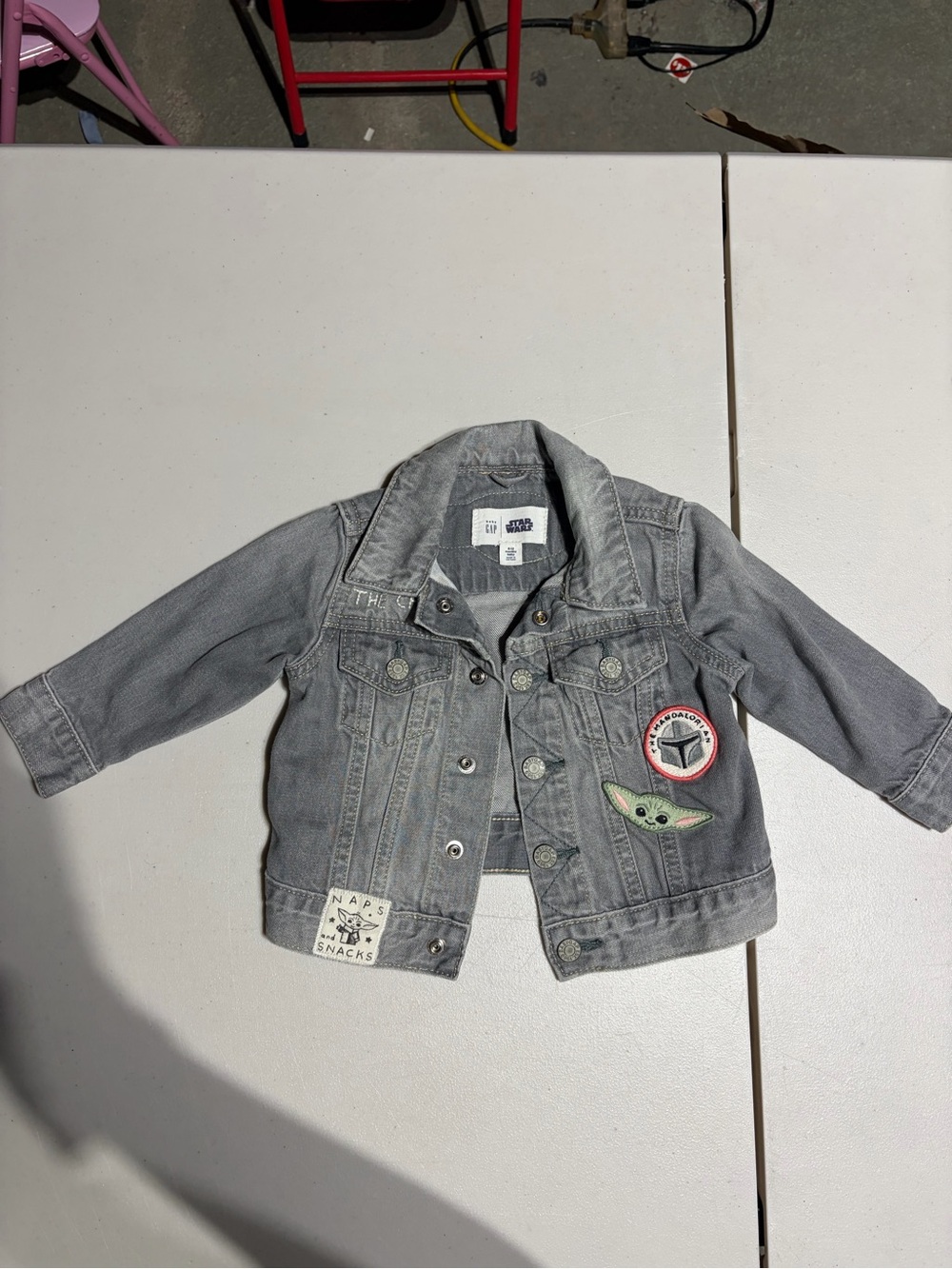 The Children's Place Grey Denim Jacket with Cute Patches